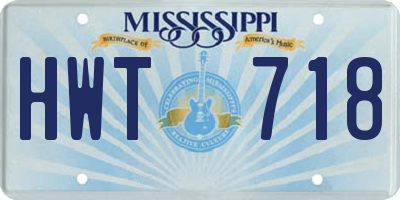 MS license plate HWT718