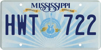 MS license plate HWT722
