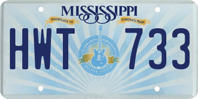 MS license plate HWT733