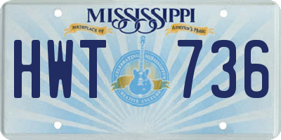 MS license plate HWT736