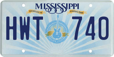 MS license plate HWT740