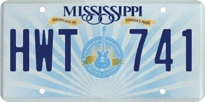 MS license plate HWT741