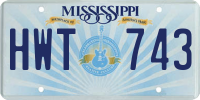 MS license plate HWT743
