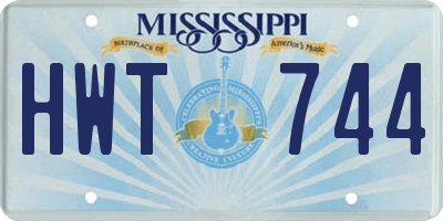 MS license plate HWT744