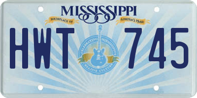 MS license plate HWT745
