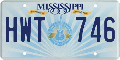MS license plate HWT746
