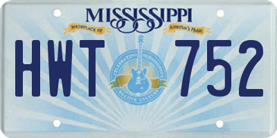 MS license plate HWT752