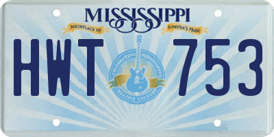 MS license plate HWT753