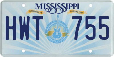 MS license plate HWT755