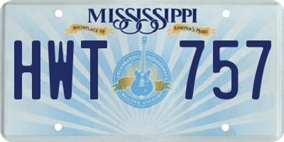 MS license plate HWT757