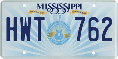 MS license plate HWT762