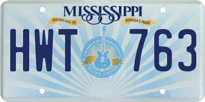 MS license plate HWT763