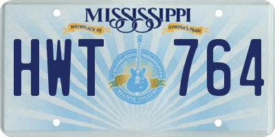 MS license plate HWT764