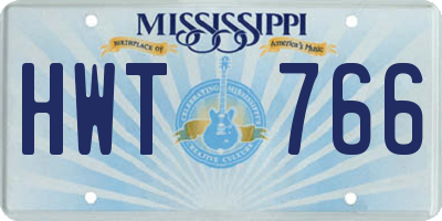MS license plate HWT766