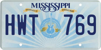 MS license plate HWT769