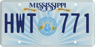 MS license plate HWT771