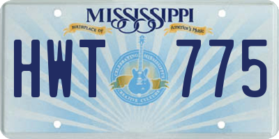 MS license plate HWT775