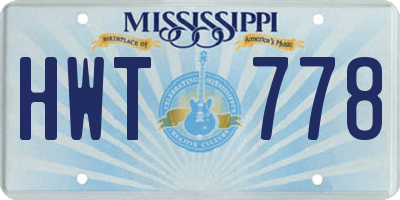 MS license plate HWT778