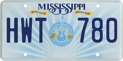 MS license plate HWT780