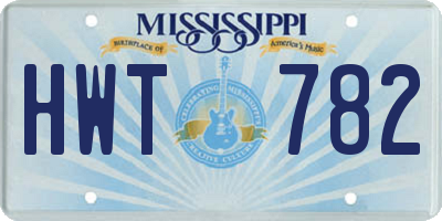MS license plate HWT782