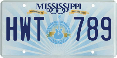 MS license plate HWT789