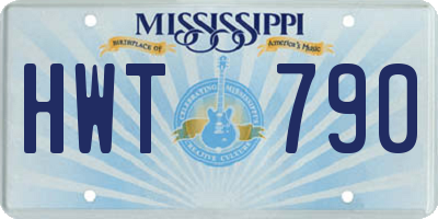 MS license plate HWT790