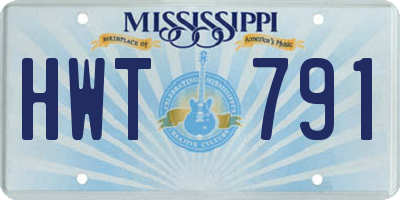 MS license plate HWT791