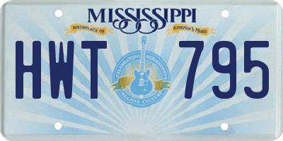 MS license plate HWT795