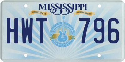 MS license plate HWT796