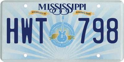 MS license plate HWT798
