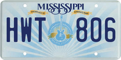 MS license plate HWT806