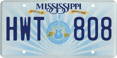 MS license plate HWT808