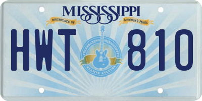 MS license plate HWT810