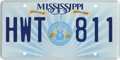 MS license plate HWT811