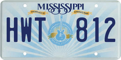 MS license plate HWT812