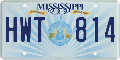 MS license plate HWT814