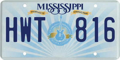 MS license plate HWT816