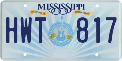 MS license plate HWT817
