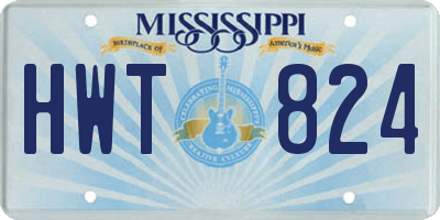 MS license plate HWT824