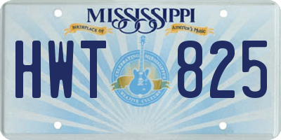 MS license plate HWT825