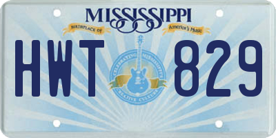 MS license plate HWT829