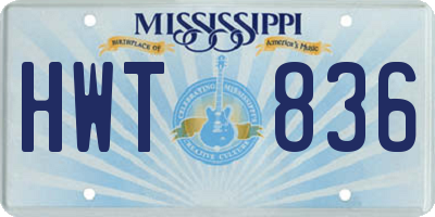 MS license plate HWT836