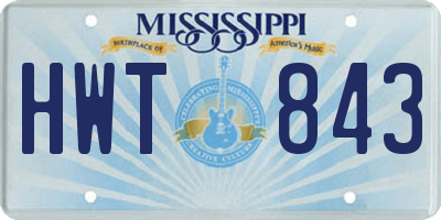 MS license plate HWT843