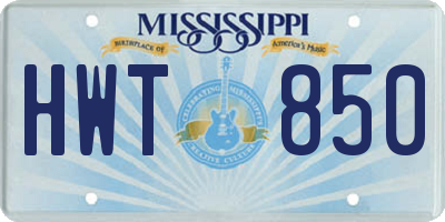 MS license plate HWT850