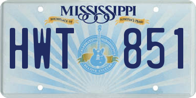 MS license plate HWT851