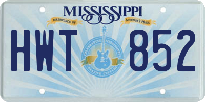 MS license plate HWT852