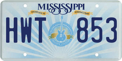 MS license plate HWT853