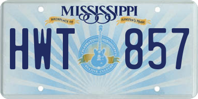 MS license plate HWT857