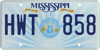 MS license plate HWT858