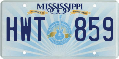 MS license plate HWT859